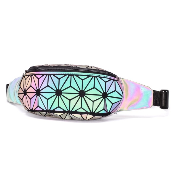 Handbags - Luminous Floral Geometric Fanny Pack